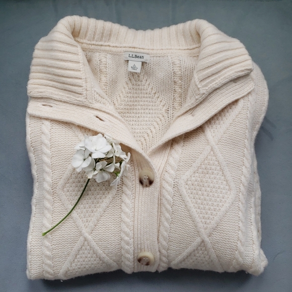 L.L. Bean Sweaters - LL Bean Cable Knit Cardigan